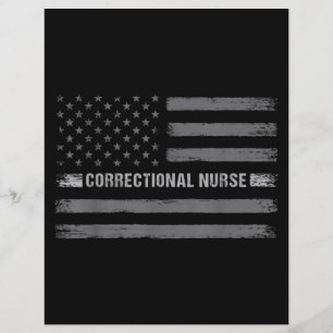 Correctional Nurse US Flag Vintage Health Care Custom Letterhead