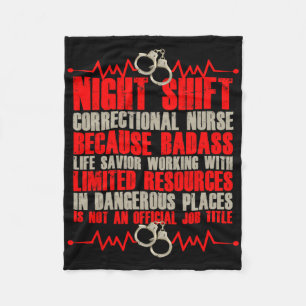 Correctional Nursing Bad Life Saviour Prison Nurse Fleece Blanket