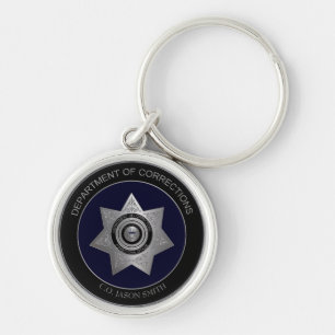 Correctional Officer, Badge-Personalised Keychain
