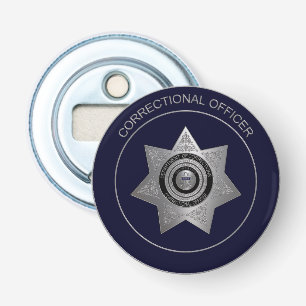 Correctional Officer Badge S01-Round Bottle Opener