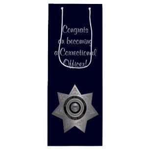 Correctional Officer Badge,Silv-Blue-Wine Gift Bag