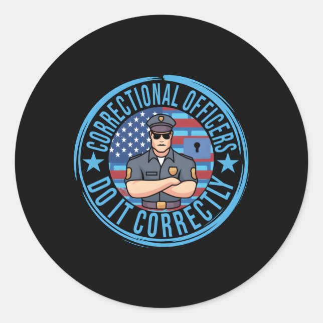 Correctional Officer Classic Round Sticker (Front)