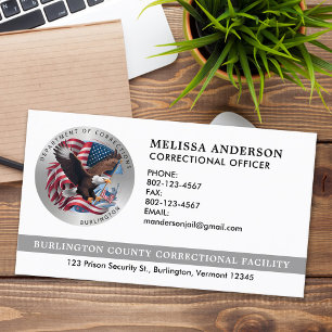 Correctional Officer Custom Law Enforcement Logo Business Card
