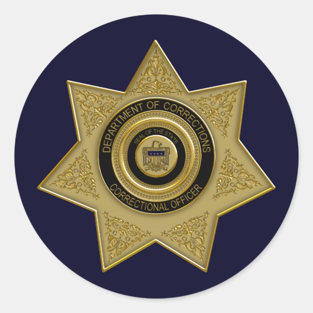 Correctional Officer Gold Badge Stickers (Front)
