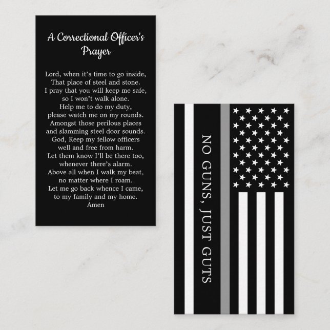 Correctional Officer Prayer Thin Grey Line Business Card (Front/Back)