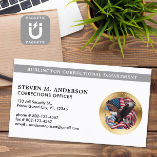 Correctional Officer Prison Law Enforcement Logo Magnetic Business Card