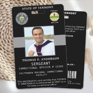 Correctional Officer Professional Logo Photo ID  Badge