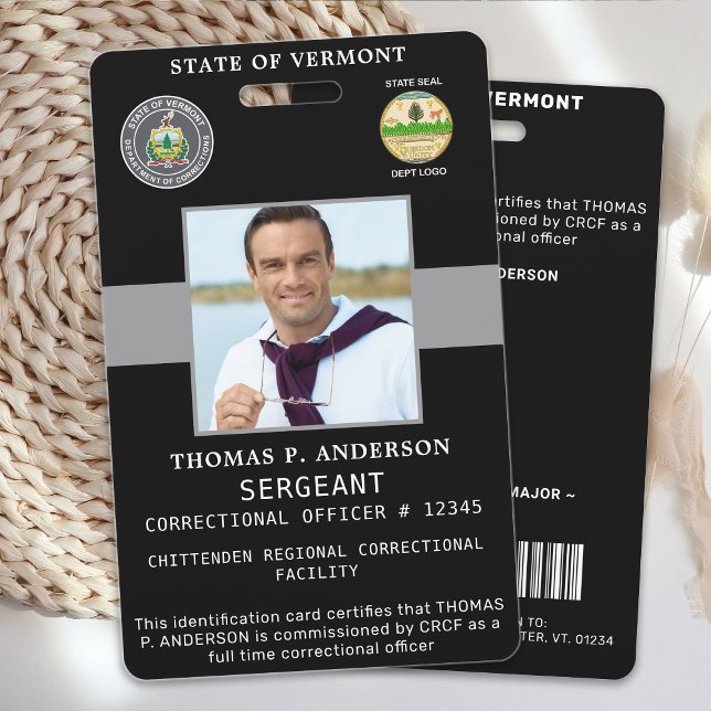 Correctional Officer Professional Logo Photo ID  Badge (Creator Uploaded)