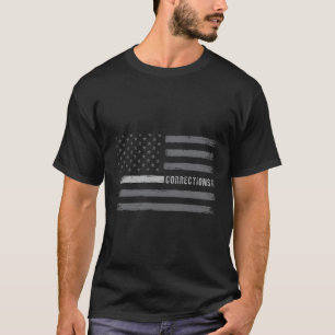Correctional Officer Thin Silver Line Flag Correct T-Shirt