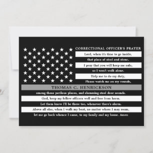 Correctional Officers Prayer Thin Grey Line Thank You Card