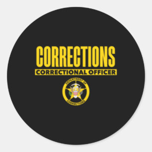 Correctional Prison Officer Thin Gray Line Flag Classic Round Sticker
