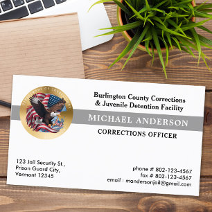 Corrections Department Parole Security Badge Logo Business Card