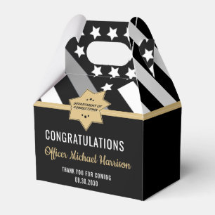 Corrections Officer Graduation Party Silver Line Favour Box
