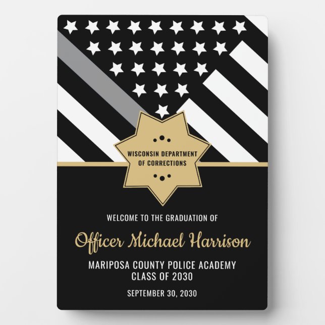 Corrections Officer Graduation Party Welcome Plaque (Front)
