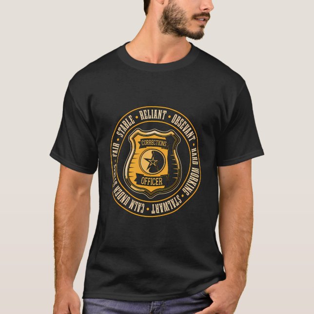 Corrections Officer Guard Thin Silver Corrections  T-Shirt (Front)