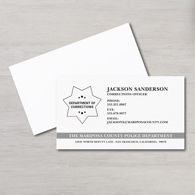 Corrections Officer Law Enforcement Logo Badge Business Card (Corrections Officer Law Enforcement Logo Badge Business Card)