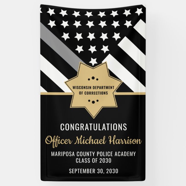 Corrections Officer Police Graduation Party Banner (Vertical)