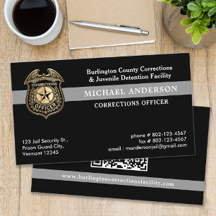 Corrections Officer Prison Law Enforcement QR Code Business Card