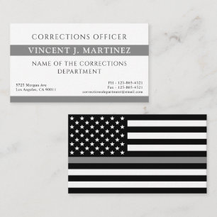 Corrections Officer Thin Silver Line Business Card