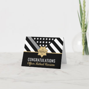 Corrections Officer Thin Silver Line Retirement Card