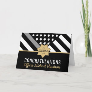 Corrections Officer Thin Silver Line Retirement Card