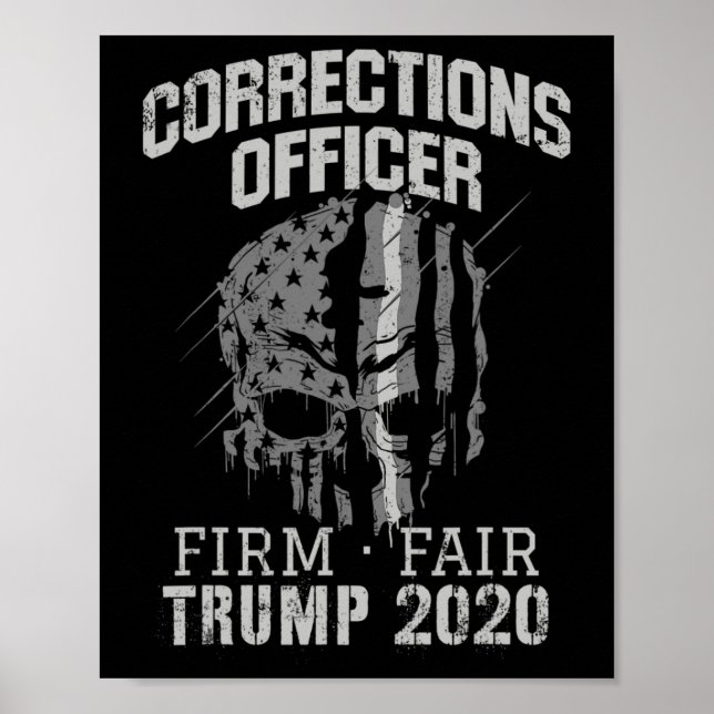 Corrections Officer Trump Thin Silver Line Officer Poster (Front)