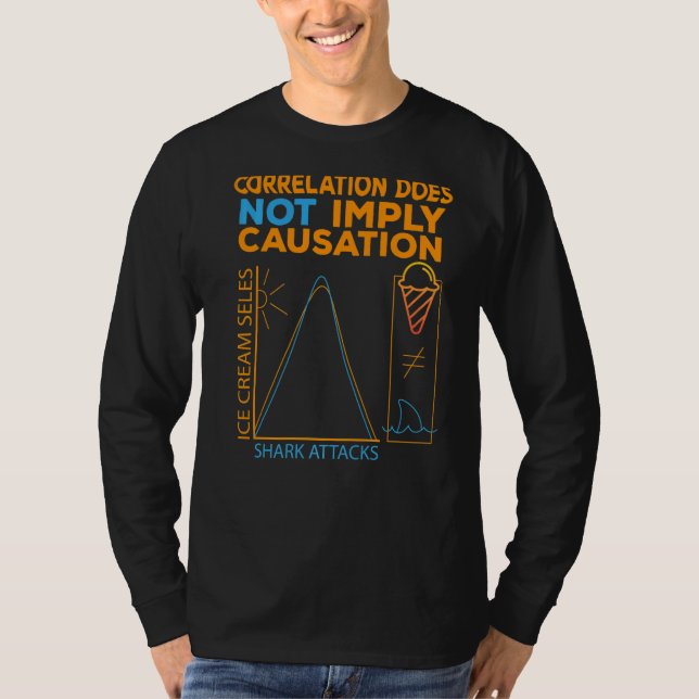 Correlation Does Not Imply Causation  Shark attack T-Shirt (Front)