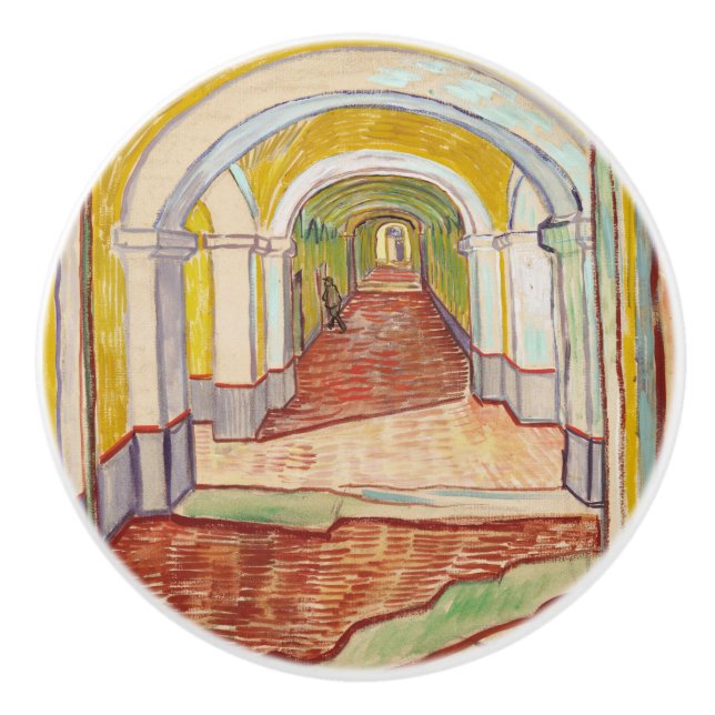 Corridor in the Asylum (by Vincent van Gogh) Ceramic Knob (Front)