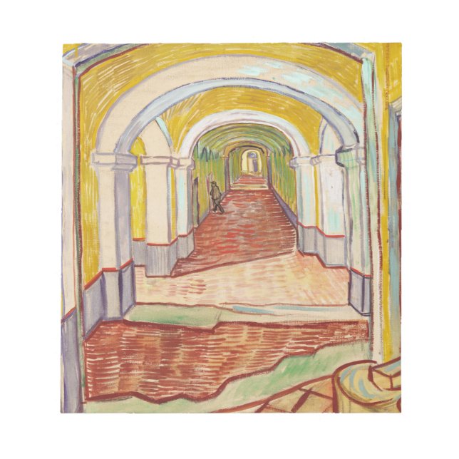 Corridor in the Asylum (by Vincent van Gogh) Notepad (Front)