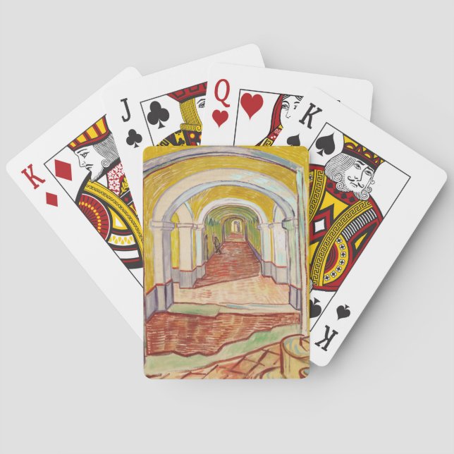 Corridor in the Asylum (by Vincent van Gogh) Playing Cards (Back)