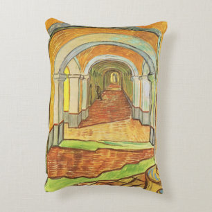 Corridor of Saint Paul Asylum by Vincent van Gogh Decorative Cushion