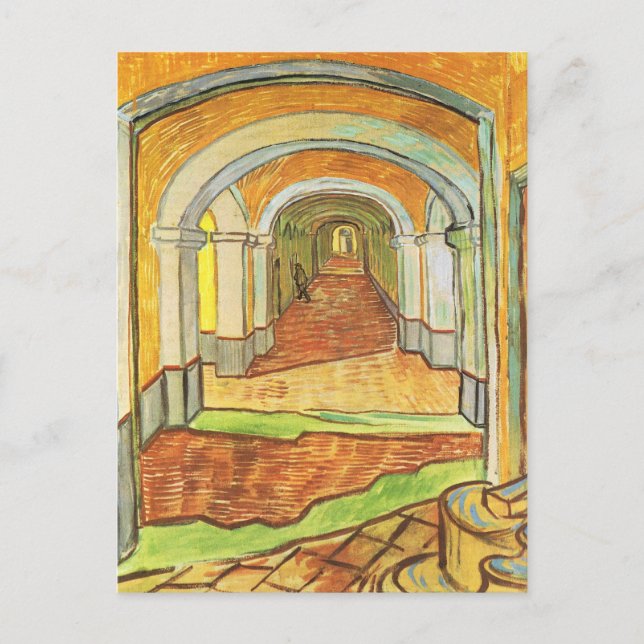 Corridor of Saint Paul Asylum by Vincent van Gogh Postcard (Front)