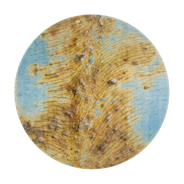 Corroded White Metal: Rust Streaks Texture Cutting Board (Front)