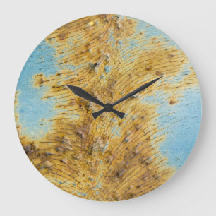 Corroded White Metal: Rust Streaks Texture Large Clock