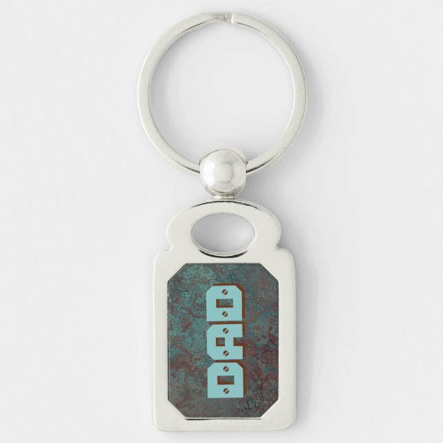 Corrosion "Copper" DAD print rectangle Key Ring (Front)