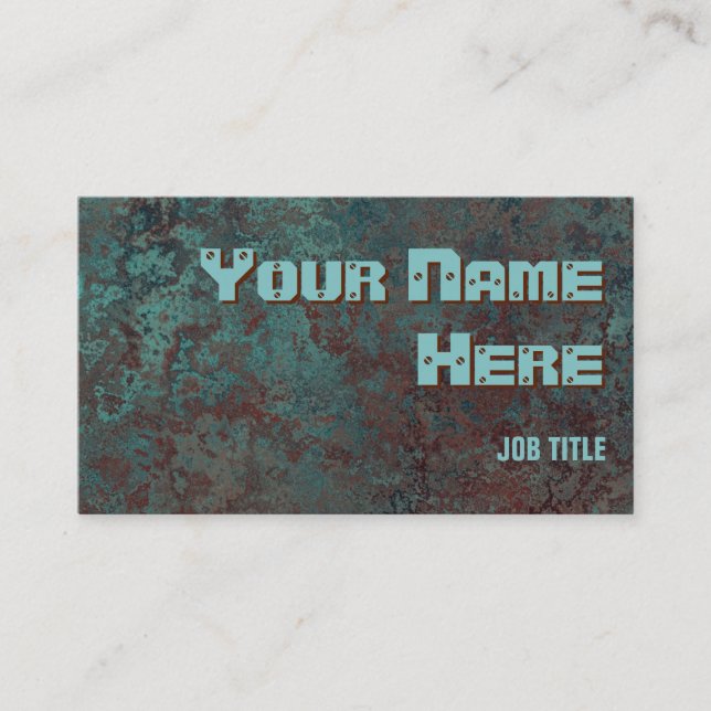Corrosion "copper" print business card side text (Front)