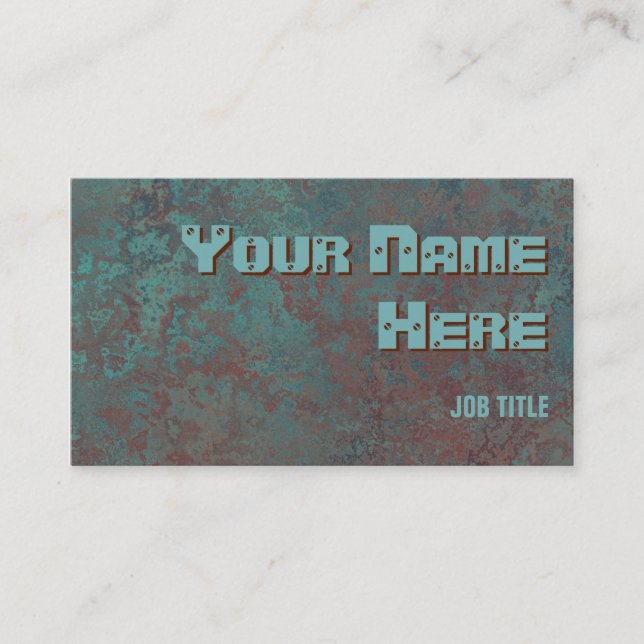 Corrosion "copper" print business card side text (Front)