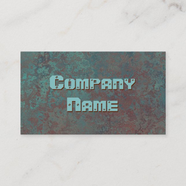 Corrosion "copper" print business card template (Front)
