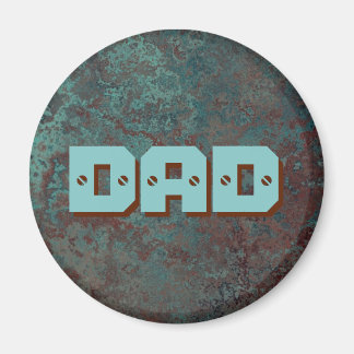 Corrosion "Copper" print DAD fridge magnet round