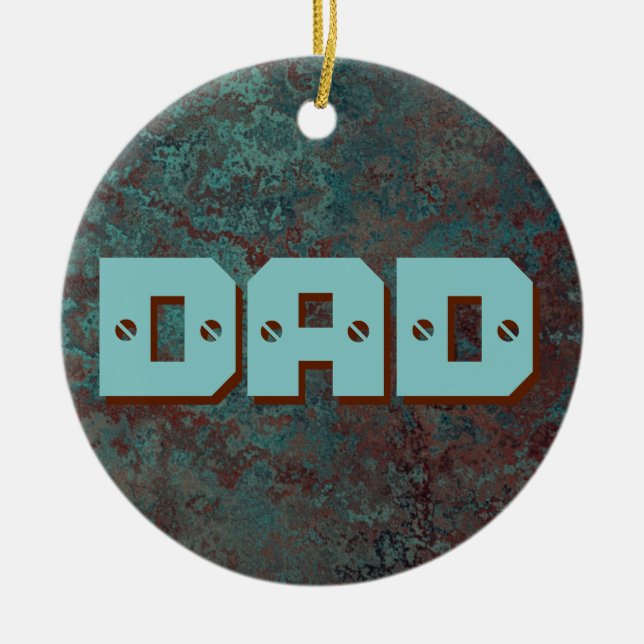 Corrosion "Copper" print DAD ornament round (Front)