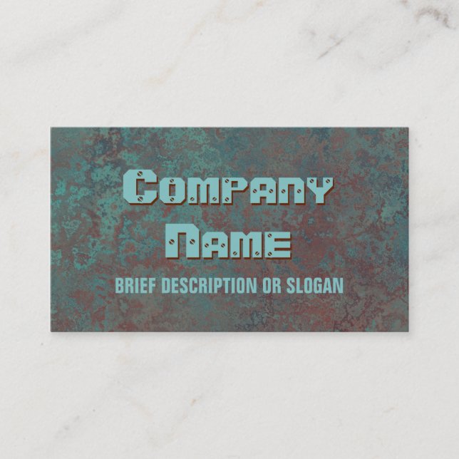 Corrosion "copper" print 'description' business card (Front)