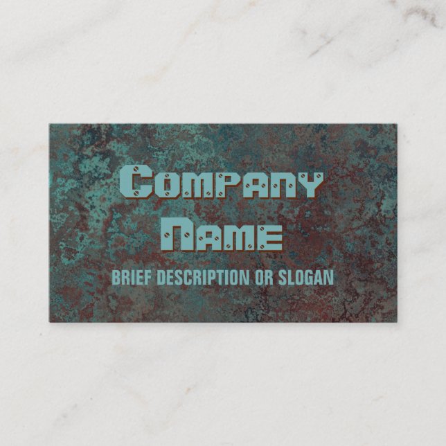 Corrosion "copper" print 'description' business card (Front)