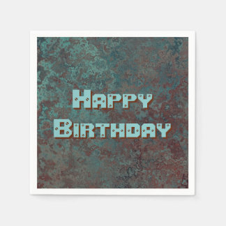 Corrosion "Copper" print Happy Birthday Napkin