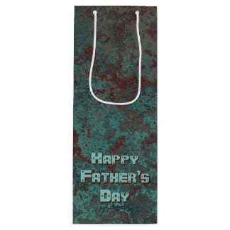Corrosion "Copper" print Happy Father's Day wine Gift Bag