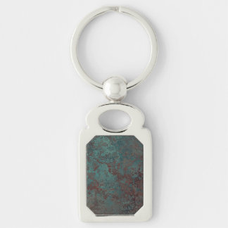 Corrosion "Copper" print metal keychain rectangle