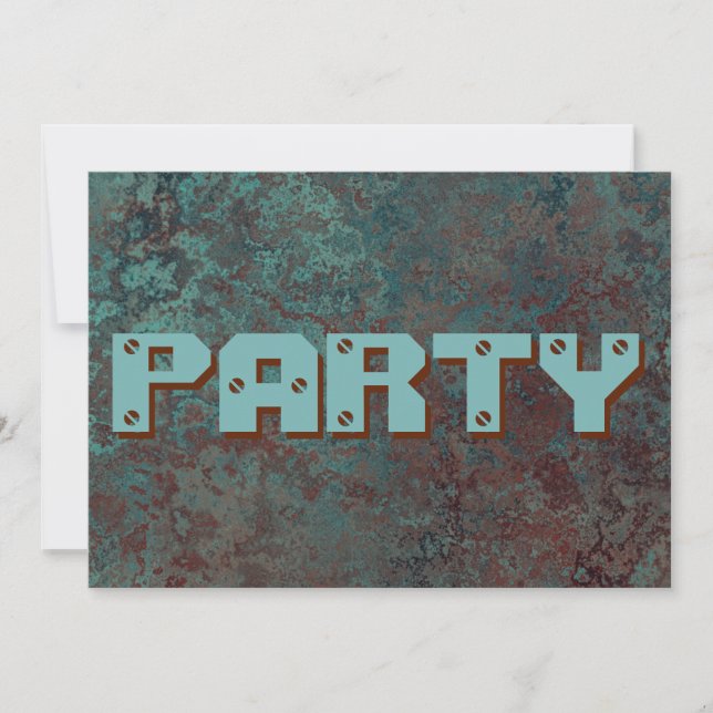 Corrosion "Copper" print "Party"invitation Invitation (Front)
