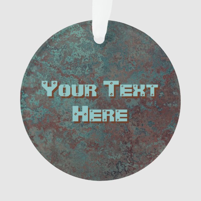 Corrosion "Copper" print Text acrylic round Ornament (Front)