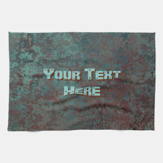 Corrosion "Copper" print Text kitchen towel