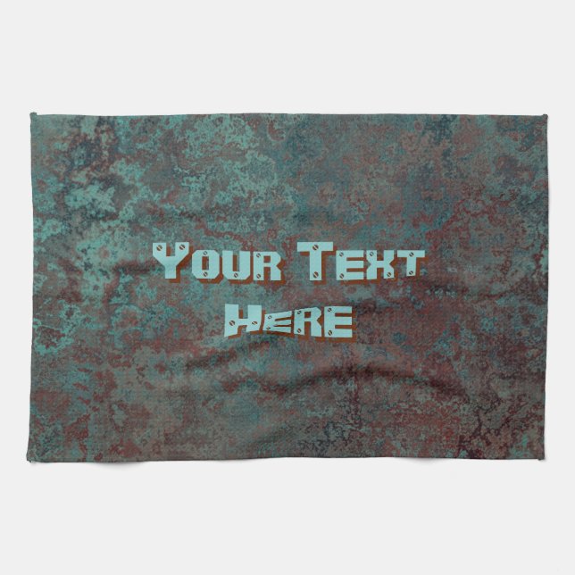Corrosion "Copper" print Text kitchen towel (Horizontal)