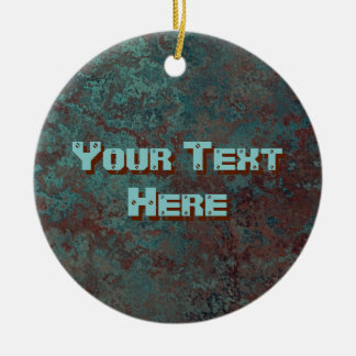 Corrosion "Copper" print Text ornament round